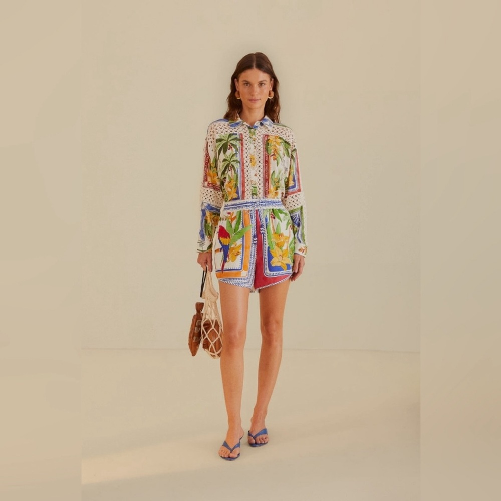 FARM Rio Tropical Destination Off-White Shorts - Picture 3 of 16